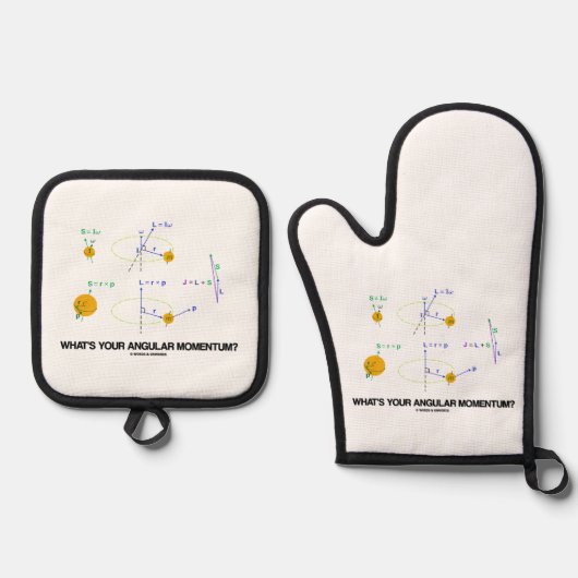Was ist Ihr Drehimpuls? Physikdiagramme Ofenhandschuh & Topflappen-Set (Vorderseite)