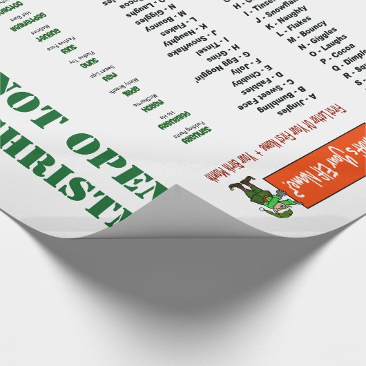 Was ist Ihr Elf-Name? Geschenkpapier (Ecke)