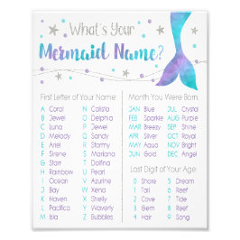 Was ist Ihr Mermaid-Name-Zeichen? | 8x10 Print Fotodruck