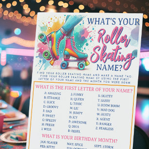 Was ist Ihr Roller Skaten Name Game Pedestal Sign Sockelschild