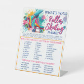 Was ist Ihr Roller Skaten Name Game Pedestal Sign Sockelschild (Vorderseite)
