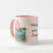 Was ist Ihr Vintager Schreibmaschinenhändler? Tasse (Vorderseite Links)
