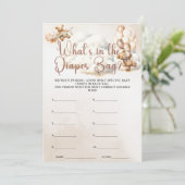 WAS IST IM DIAPER BAG Baby Shower Bär? Einladung (Stehend Vorderseite)