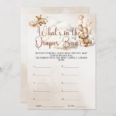 WAS IST IM DIAPER BAG Baby Shower Bär? Einladung (Vorne/Hinten)