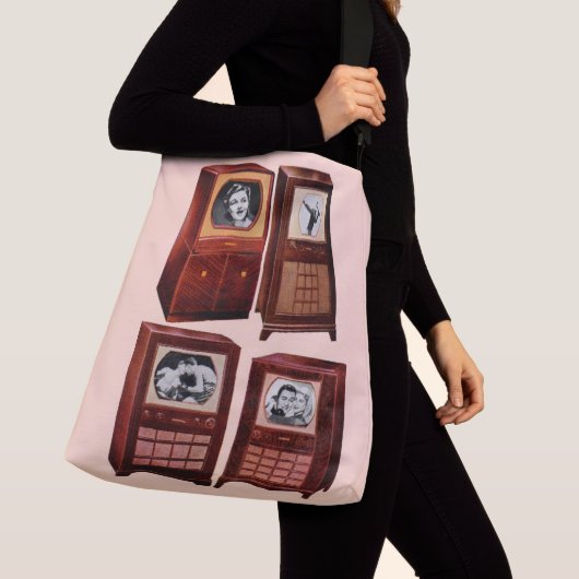 Was ist im Fernsehen? Tragetaschen Mit Langen Trägern (Von Nahem)