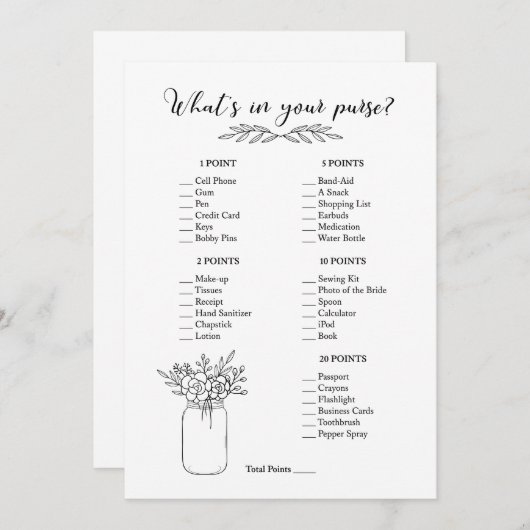 Was ist in deinem Brautparty? Programm (Vorne/Hinten)