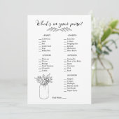 Was ist in deinem Brautparty? Programm (Stehend Vorderseite)