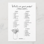 Was ist in deinem Brautparty? Programm (Vorderseite)
