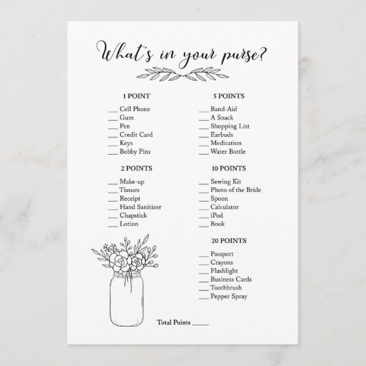 Was ist in deinem Brautparty? Programm (Vorderseite)