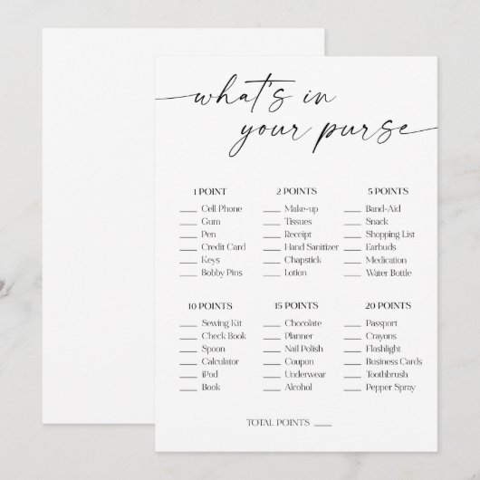 Was ist in deinem Brautparty? Programm (Vorne/Hinten)