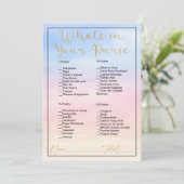 Was ist in deinem Brautparty "Taille Pastel Clouds Einladung (Stehend Vorderseite)