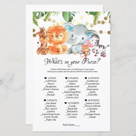 Was ist in deinem Handspiel? Baby Showspiele (Vorne/Hinten)