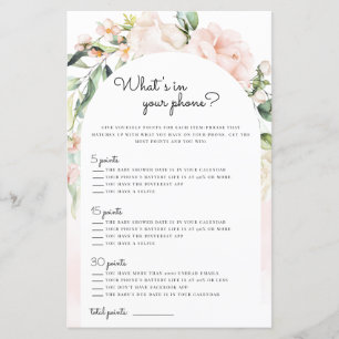 Was ist in deinem Handy Blush Girl Baby Shower Gam