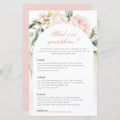 Was ist in deinem Handy Blush Girl Baby Shower Gam (Vorne/Hinten)