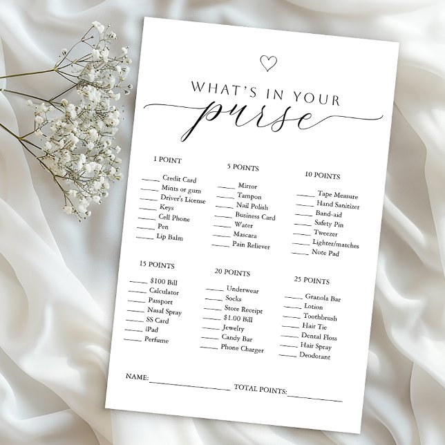 Was ist in deinem Handyspiel? | Minimales Brautpar (Bridal shower game )