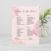 Was ist in deinem puren Brautparty Rosa und Rot? Einladung (Stehend Vorderseite)