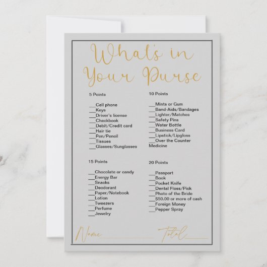 Was ist in deinem puren hellgrauen Brautparty? Einladung (Vorderseite)