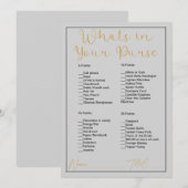 Was ist in deinem puren hellgrauen Brautparty? Einladung (Vorne/Hinten)