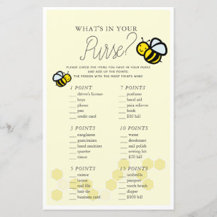 Was ist in deinem Purse Bee Yellow Baby Shower Gam
