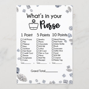 Was ist in deinem Purse Brautparty Game? Einladung