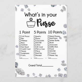 Was ist in deinem Purse-Brautparty-Spiel? Einladung
