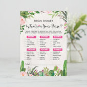 Was ist in deinem Purse Fiesta Brautparty Game? Einladung (Stehend Vorderseite)