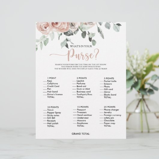 Was ist in deinem Purse Rose Brautparty Game? (Stehend Vorderseite)