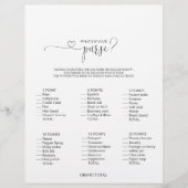 Was ist in deinem Purse Script Brautparty Game? (Vorderseite)