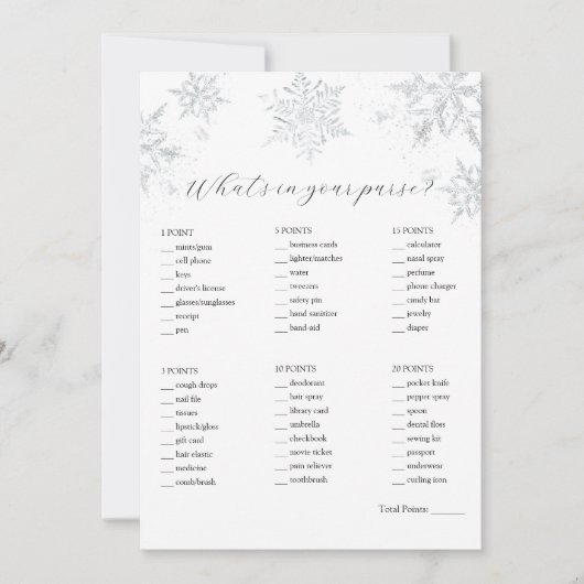 Was ist in deinem Purse Shower Game? Einladung (Vorderseite)