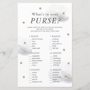 Was ist in deinem Purse Star Gray Baby Shower Game