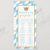 Was ist in deiner Hand? Baby Shower Game, Prince (Vorne/Hinten)