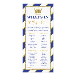 Was ist in deiner Hand? Baby Shower Game, Prince Werbekarte