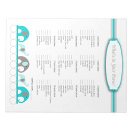 Was ist in deiner Handtasche Elephant Baby Shower  Notizblock