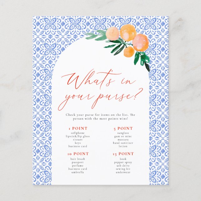 Was ist in deiner Handtasche Spritz Brautparty Gam (Vorderseite)