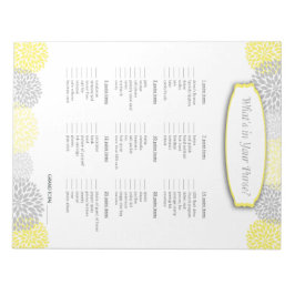 Was ist in deiner Handtasche Yellow Gray Dahlia Ga Notizblock