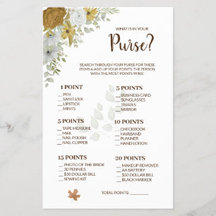Was ist in deiner Purse Boho Autumn Shower Game Ca Flyer