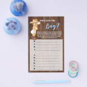 Was ist in der Bag Cowboy Baby Shower Game Karte? Flyer (Einzeln)