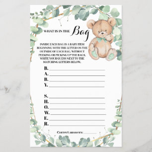 Was ist in der Bären-Baby-Party-Spielkarte? Flyer