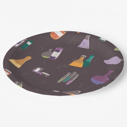 Was ist in der Flasche - Tränke und Zutaten Pappteller (Schrägansicht)