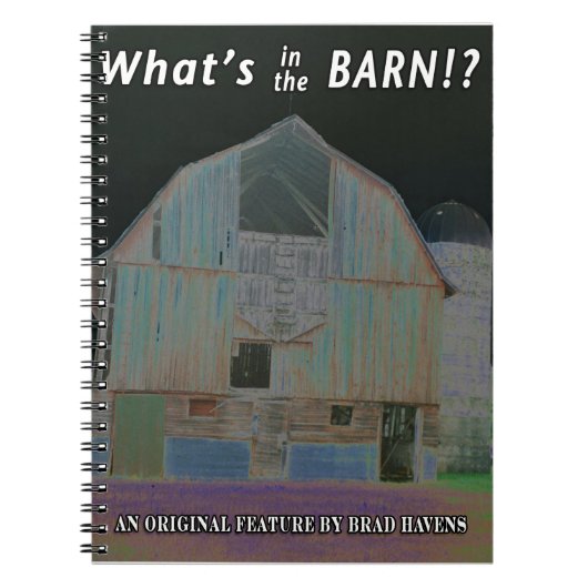 Was ist in der Scheune? Poster auf einem handliche Notizblock (Vorderseite)