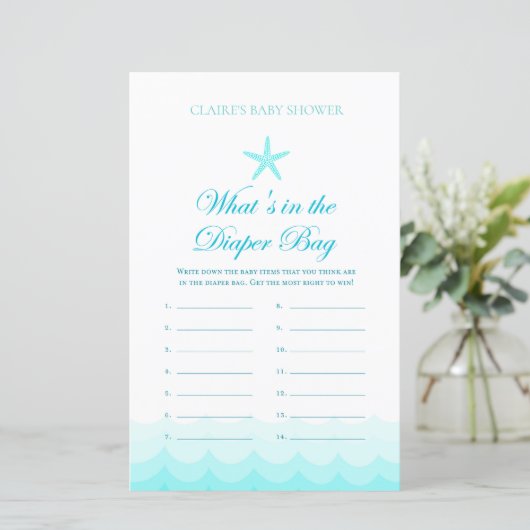 Was ist in der Windelbeutel - Baby Shower Game (Stehend Vorderseite)