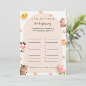 Was ist in der Windeln Bag Baby Shower Game Card? Einladung (Stehend Vorderseite)