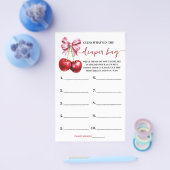 Was ist in der Windeln Bag Cherry Baby Shower Game Flyer (Einzeln)