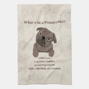 Was ist in einem Pugaccino-Cute Dog-Pug- Geschirrtuch