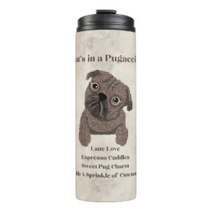 Was ist in einem Pugaccino-Cute Dog-Pug- Thermosbecher