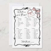 Was ist in eurem Handgezeichneten Bow Bridal-Spiel Einladung (Vorderseite)