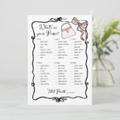 Was ist in eurem Handgezeichneten Bow Bridal-Spiel Einladung (Stehend Vorderseite)