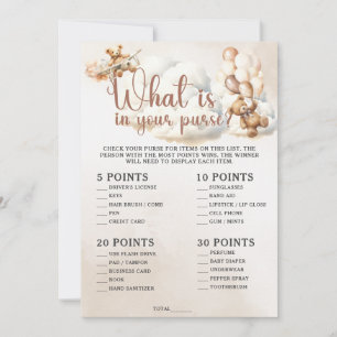 WAS IST IN IHREM PURSE Baby Shower Game Niedlich B Einladung