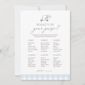 Was ist in Ihrem Purse Golf Baby Duschspiel? Einladung (Vorderseite)