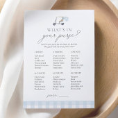 Was ist in Ihrem Purse Golf Baby Duschspiel? Einladung